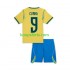 WK 2026 Brazilië Uit Tenue Matheus Cunha 9 Chidlren Korte Mouwen