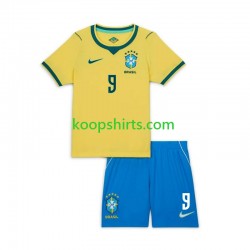 WK 2026 Brazilië Thuis Tenue Matheus Cunha 9 Chidlren Korte Mouwen