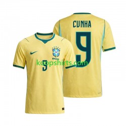 WK 2026 Brazilië Thuis Tenue Heren Voetbalshirts Matheus Cunha 9 Korte Mouwen