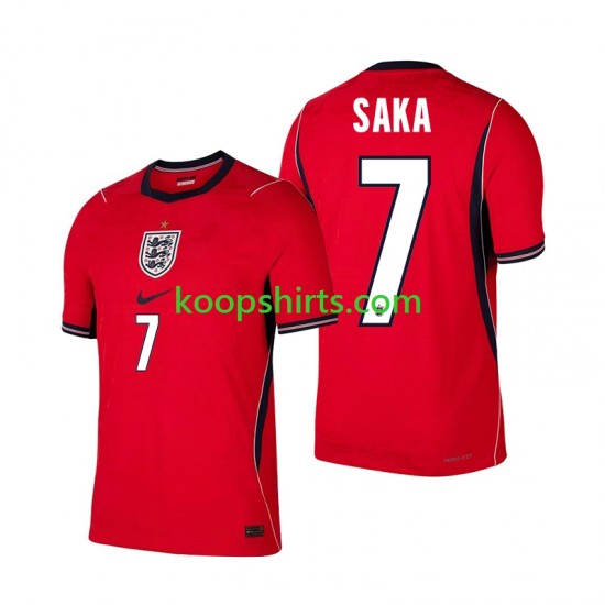 WK 2026 Engeland Uit Tenue Heren Voetbalshirts Bukayo Saka 7 Korte Mouwen