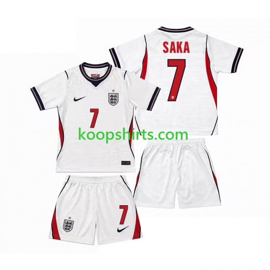 WK 2026 Engeland Thuis Tenue Kinder Voetbalshirts Bukayo Saka 7 Korte Mouwen