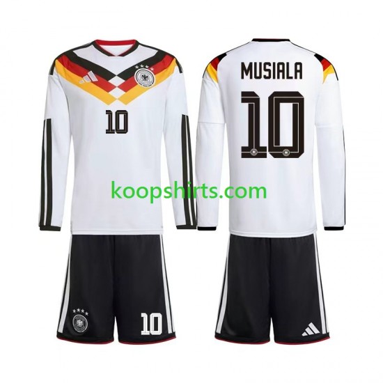 WK 2026 Duitsland Thuis Tenue Kinder Voetbalshirts Jamal Musiala 10 Lange Mouwen