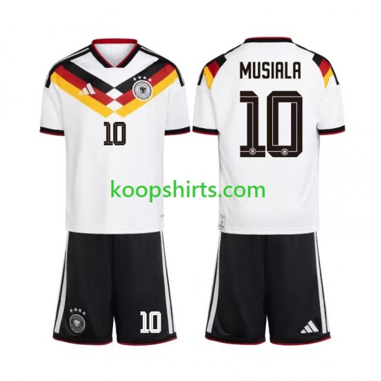 WK 2026 Duitsland Thuis Tenue Kinder Voetbalshirts Jamal Musiala 10 Korte Mouwen