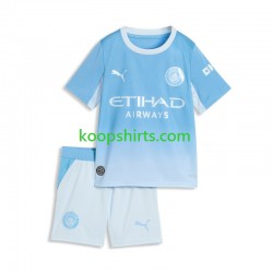 Manchester City Thuis Tenue Kinder Voetbalshirts 2026-2027 Korte Mouwen