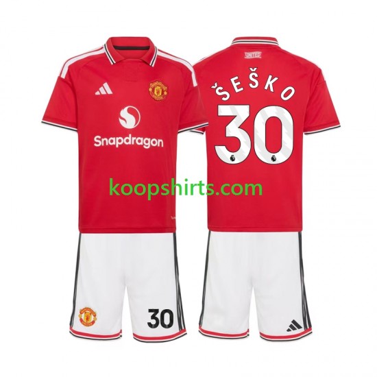 Manchester United Thuis Tenue Kinder Voetbalshirts Benjamin Sesko 30 2026-2027 Korte Mouwen