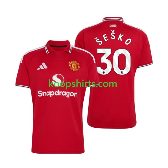 Manchester United Thuis Tenue Heren Voetbalshirts Benjamin Sesko 30 2026-2027 Korte Mouwen