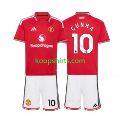 Manchester United Thuis Tenue Kinder Voetbalshirts Matheus Cunha 10 2026-2027 Korte Mouwen