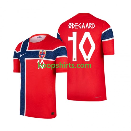 WK 2026 Noorwegen Thuis Tenue Heren Voetbalshirts Martin Odegaard 10 Korte Mouwen