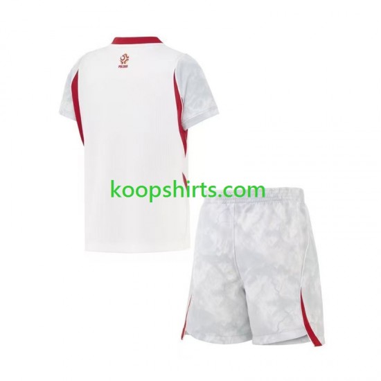 WK 2026 Polen Thuis Tenue Kinder Voetbalshirts Korte Mouwen