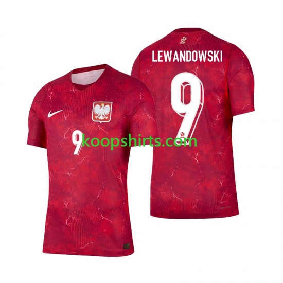 Polen Uit Tenue Heren Voetbalshirts Robert Lewandowski 9 2026 Korte Mouwen
