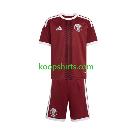Qatar Thuis Tenue Kinder Voetbalshirts 2026 Korte Mouwen