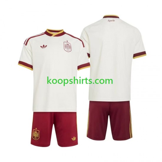 WK 2026 Spanje Uit Tenue Kinder Voetbalshirts Korte Mouwen