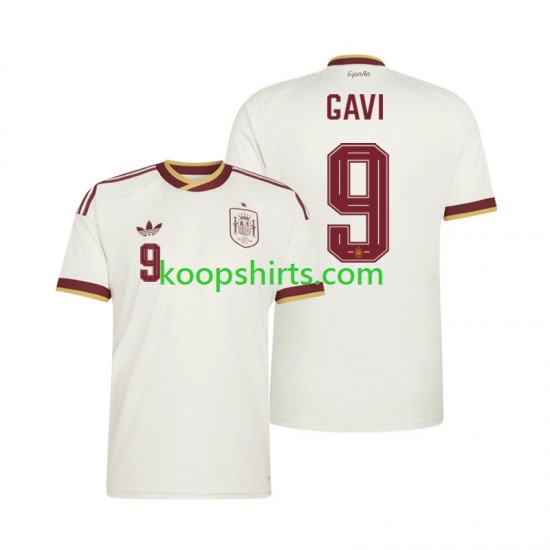 WK 2026 Spanje Uit Tenue Heren Voetbalshirts Gavi 9 Korte Mouwen