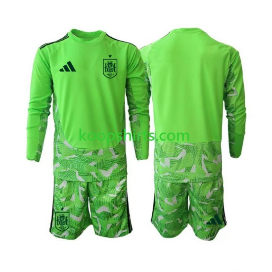 WK 2026 Spanje Doelman Tenue Kinder Voetbalshirts 6th Green color Lange Mouwen