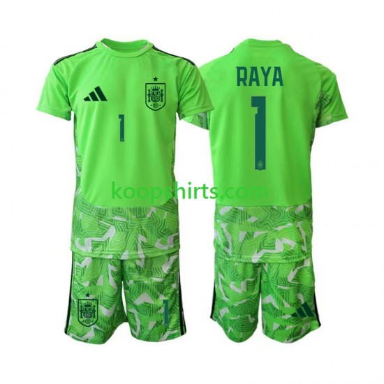 WK 2026 Spanje Doelman Tenue Kinder Voetbalshirts David Raya 1 6th Green color Korte Mouwen