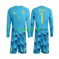 WK 2026 Spanje Doelman Thuis Tenue Kinder Voetbalshirts David Raya 1 Lange Mouwen