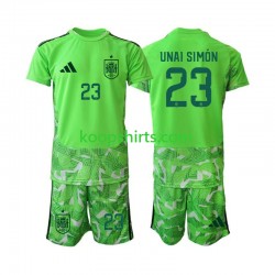 WK 2026 Spanje Doelman Tenue Kinder Voetbalshirts Unai Simon 23 6th Green color Korte Mouwen