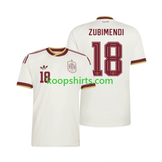 WK 2026 Spanje Uit Tenue Heren Voetbalshirts Martin Zubimendi 18 Korte Mouwen