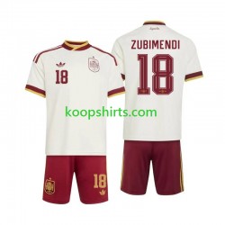 WK 2026 Spanje Uit Tenue Kinder Voetbalshirts Martin Zubimendi 18 Korte Mouwen