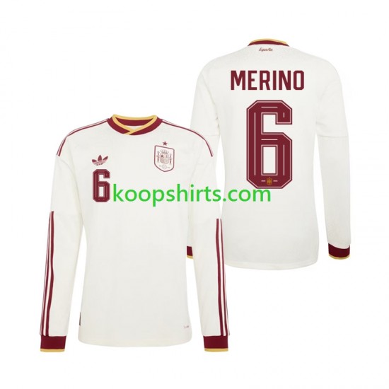 WK 2026 Spanje Uit Tenue Heren Voetbalshirts Mikel Merino 6 Lange Mouwen
