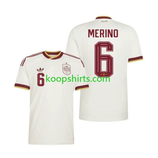 WK 2026 Spanje Uit Tenue Heren Voetbalshirts Mikel Merino 6 Korte Mouwen