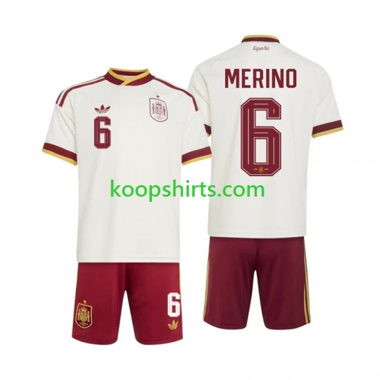 WK 2026 Spanje Uit Tenue Kinder Voetbalshirts Mikel Merino 6 Korte Mouwen