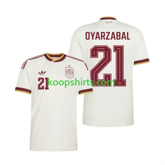 WK 2026 Spanje Uit Tenue Heren Voetbalshirts Mikel Oyarzabal 21 Korte Mouwen