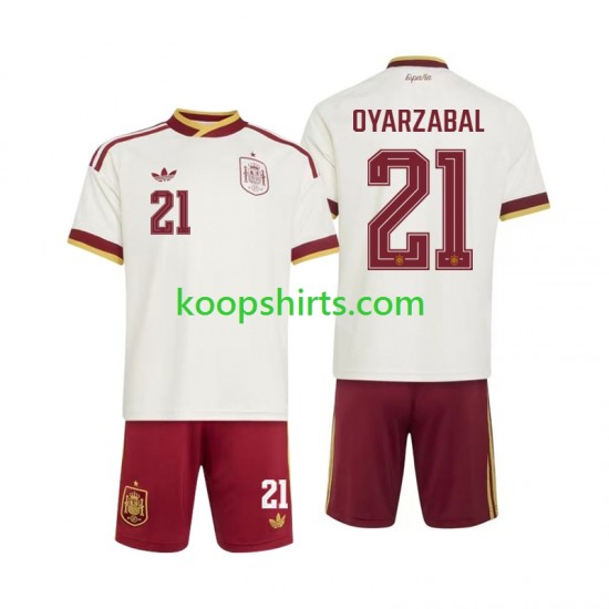 WK 2026 Spanje Uit Tenue Kinder Voetbalshirts Mikel Oyarzabal 21 Korte Mouwen
