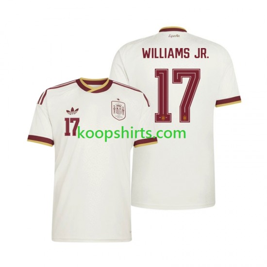 WK 2026 Spanje Uit Tenue Heren Voetbalshirts Nico Williams 17 Korte Mouwen
