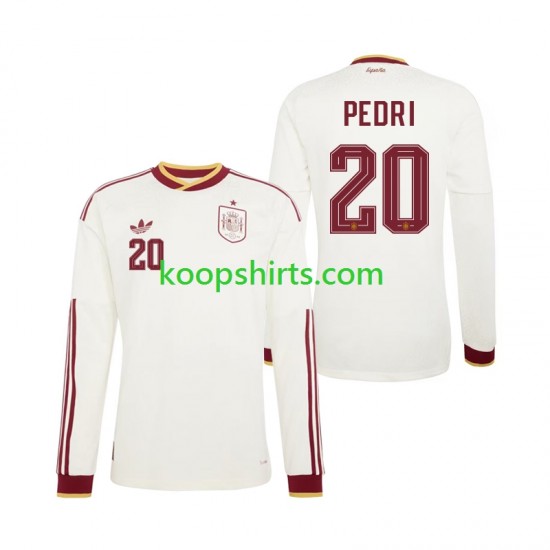 WK 2026 Spanje Uit Tenue Heren Voetbalshirts Pedri 20 Lange Mouwen