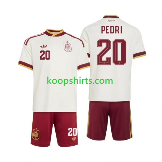 WK 2026 Spanje Uit Tenue Kinder Voetbalshirts Pedri 20 Korte Mouwen
