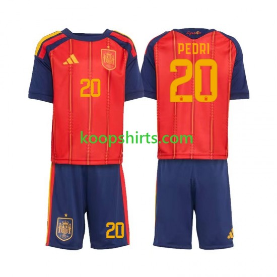 WK 2026 Spanje Thuis Tenue Kinder Voetbalshirts Pedri 20 Korte Mouwen