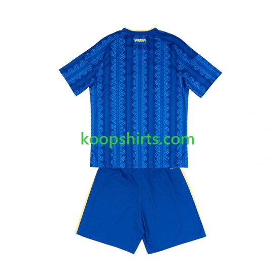WK 2026 Zweden Uit Tenue Kinder Voetbalshirts Korte Mouwen