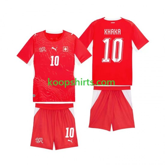 WK 2026 Zwitserland Thuis Tenue Kinder Voetbalshirts Granit Xhaka 10 Korte Mouwen