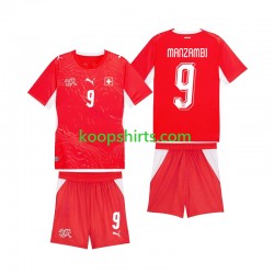 WK 2026 Zwitserland Thuis Tenue Kinder Voetbalshirts Johan Manzambi 9 Korte Mouwen
