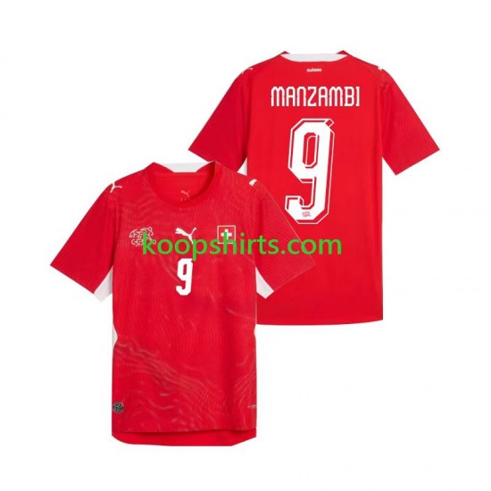 WK 2026 Zwitserland Thuis Tenue Heren Voetbalshirts Johan Manzambi 9 Korte Mouwen