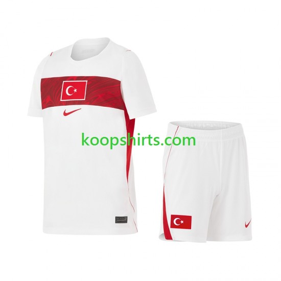 WK 2026 Turkije Uit Tenue Kinder Voetbalshirts Korte Mouwen