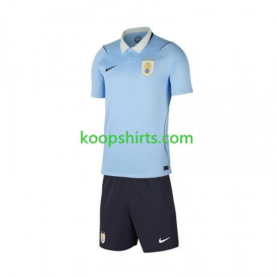 WK 2026 Uruguay Thuis Tenue Kinder Voetbalshirts Korte Mouwen