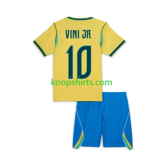 WK 2026 Brazilië Thuis Tenue Kinder Voetbalshirts Vinicius Junior 10 Korte Mouwen