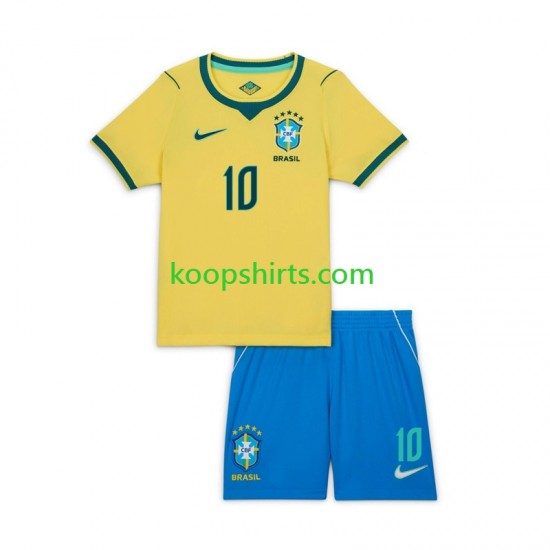 WK 2026 Brazilië Thuis Tenue Kinder Voetbalshirts Vinicius Junior 10 Korte Mouwen