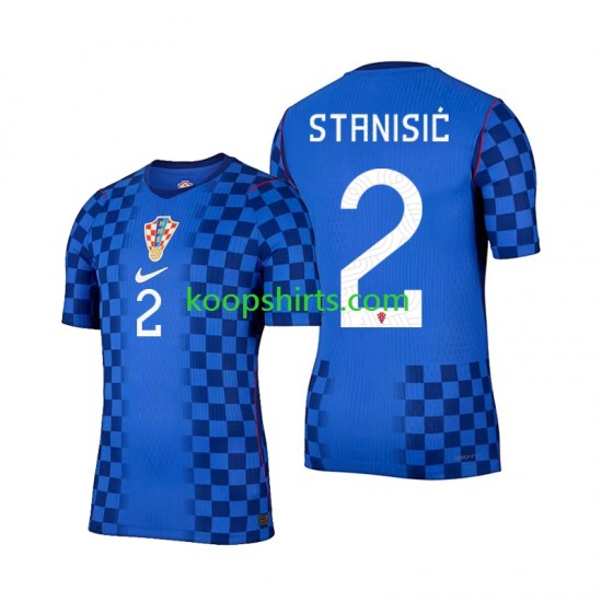 WK 2026 Kroatië Uit Tenue Heren Voetbalshirts Josip Stanisic 2 Korte Mouwen