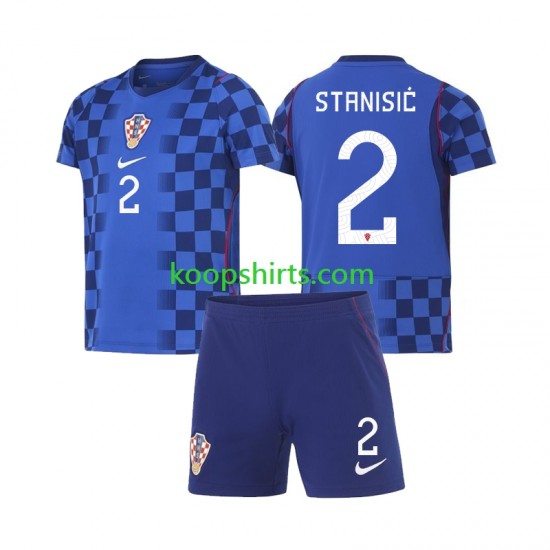 WK 2026 Kroatië Uit Tenue Kinder Voetbalshirts Josip Stanisic 2 Korte Mouwen