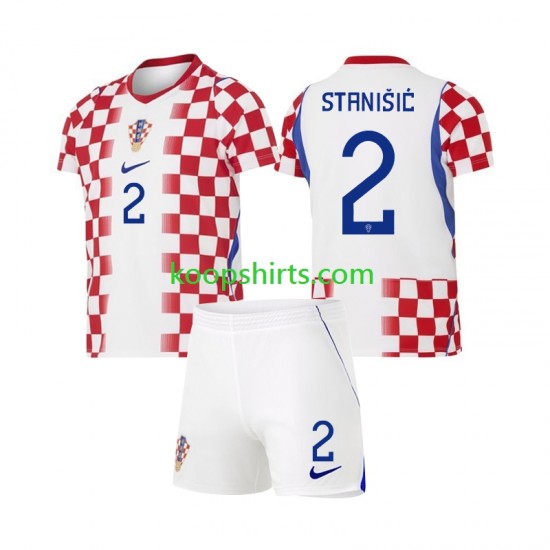 WK 2026 Kroatië Thuis Tenue Kinder Voetbalshirts Josip Stanisic 2 Korte Mouwen