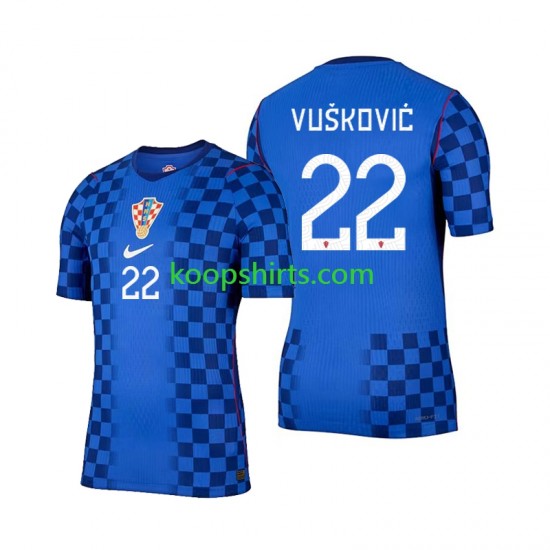 WK 2026 Kroatië Uit Tenue Heren Voetbalshirts Luka Vuskovic 22 Korte Mouwen