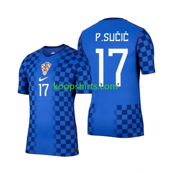 WK 2026 Kroatië Uit Tenue Heren Voetbalshirts Petar Sucic 17 Korte Mouwen