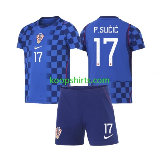 WK 2026 Kroatië Uit Tenue Kinder Voetbalshirts Petar Sucic 17 Korte Mouwen