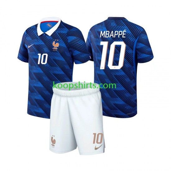 WK 2026 Frankrijk Thuis Tenue Kinder Voetbalshirts Kylian Mbappe 10 Korte Mouwen