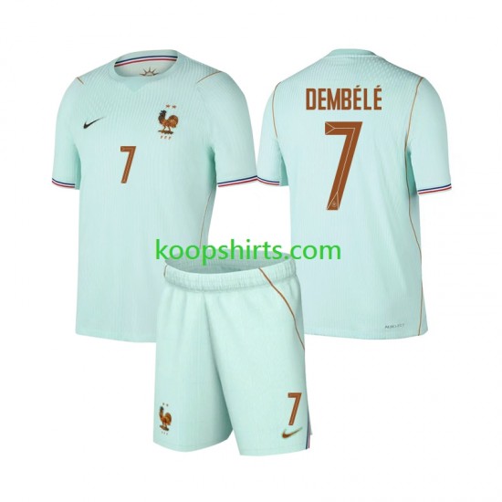 WK 2026 Frankrijk Uit Tenue Kinder Voetbalshirts Ousmane Dembele 7 Korte Mouwen