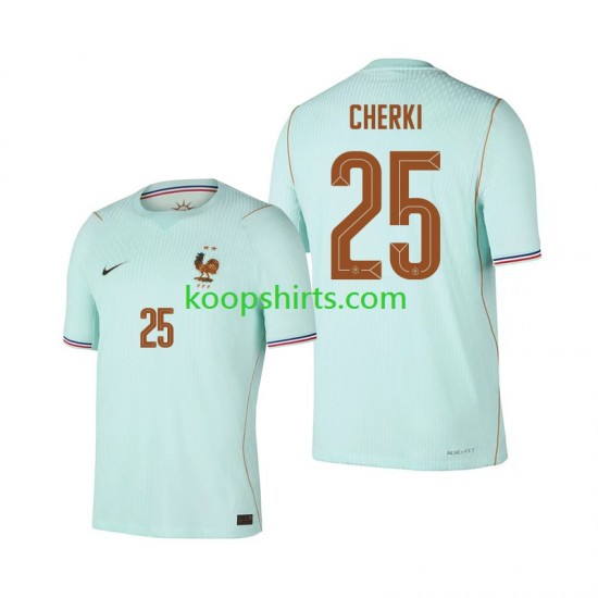 WK 2026 Frankrijk Uit Tenue Heren Voetbalshirts Rayan Cherki 25 Korte Mouwen