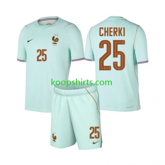 WK 2026 Frankrijk Uit Tenue Kinder Voetbalshirts Rayan Cherki 25 Korte Mouwen